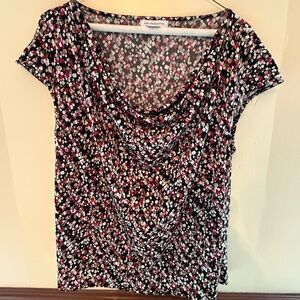 Women's Black Floral Top